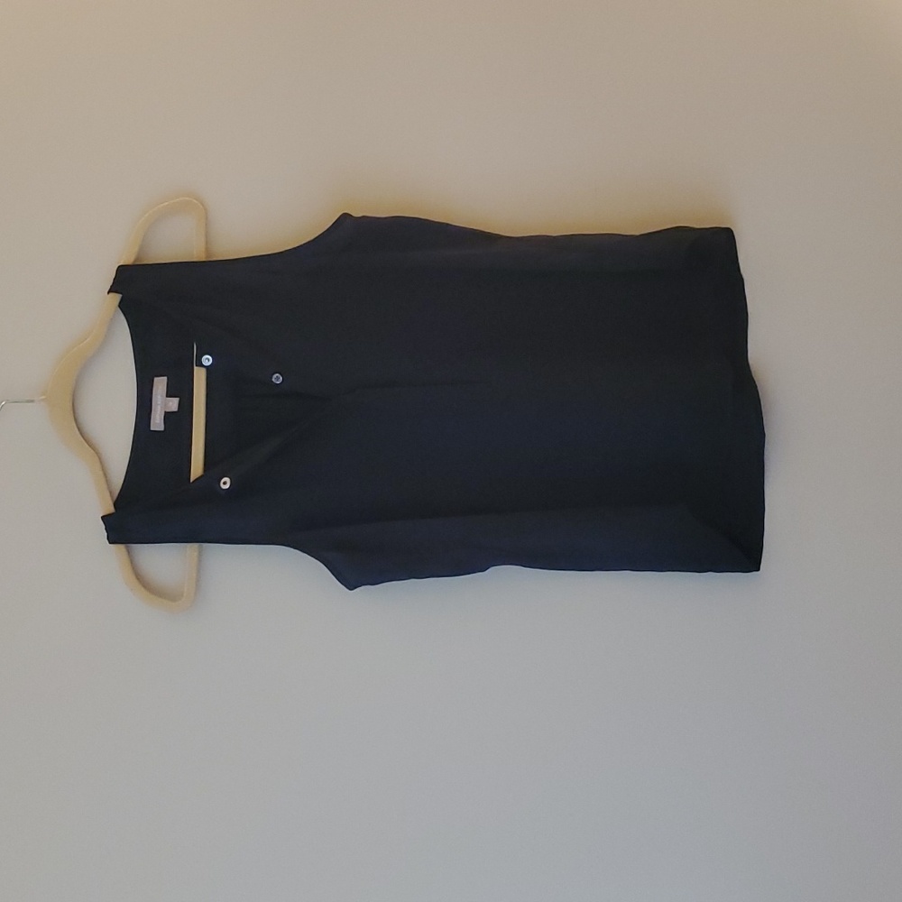 Navy Banana Republic sleeveless blouse
